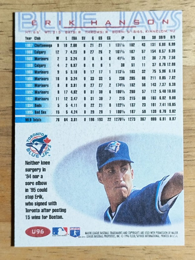 1996 Fleer Update #U96 Erik Hanson