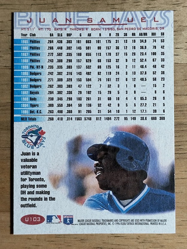 1996 Fleer Update #U103 Juan Samuel