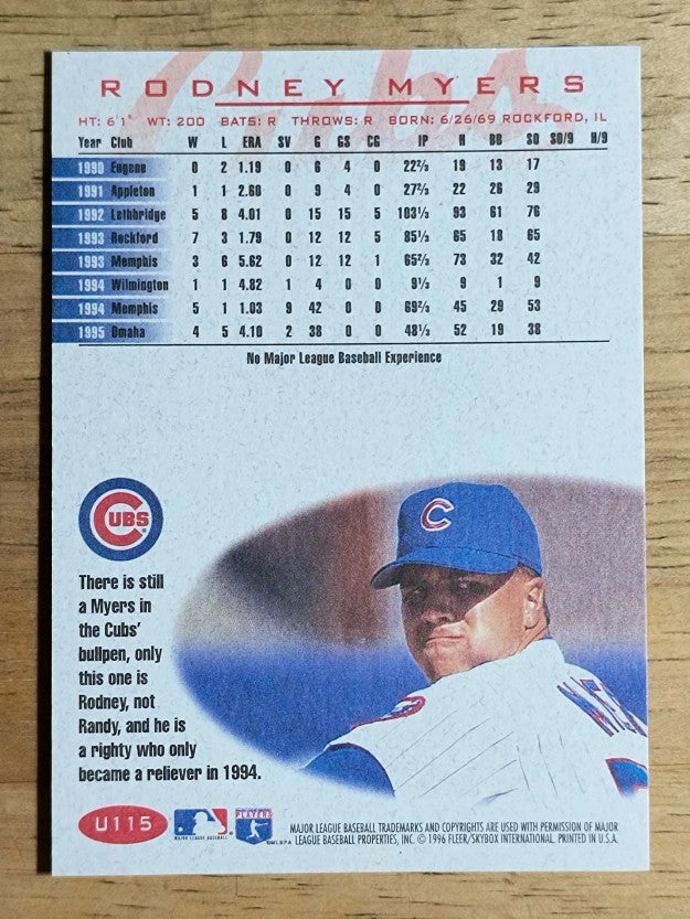 1996 Fleer Update #U115 Rodney Myers RC