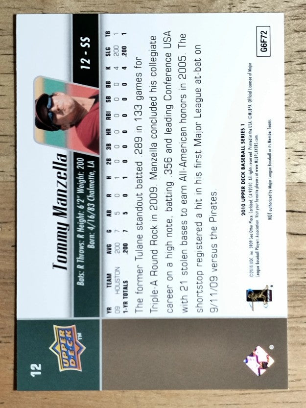 2010 Upper Deck #12 Tommy Manzella