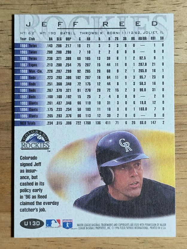 1996 Fleer Update #U130 Jeff Reed