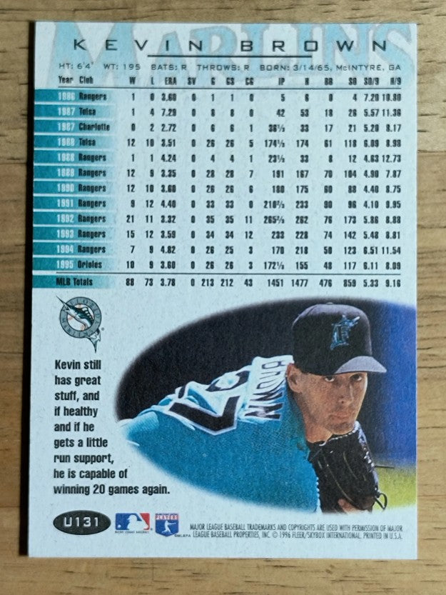 1996 Fleer Update #U131 Kevin Brown