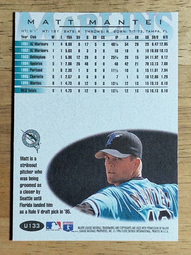 1996 Fleer Update #U133 Matt Mantei RC