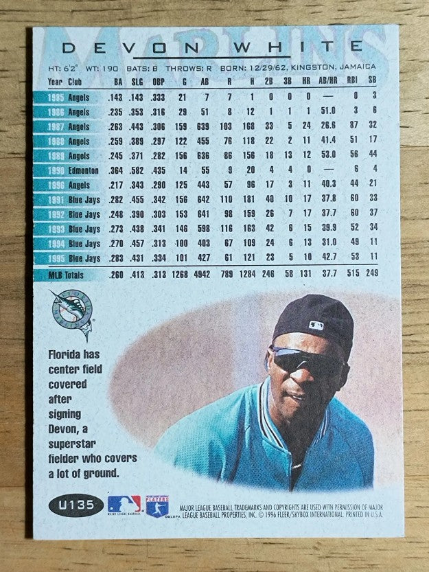 1996 Fleer Update #U135 Devon White