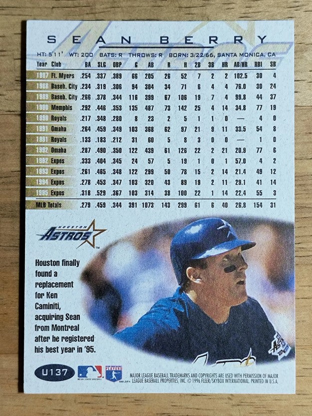 1996 Fleer Update #U137 Sean Berry