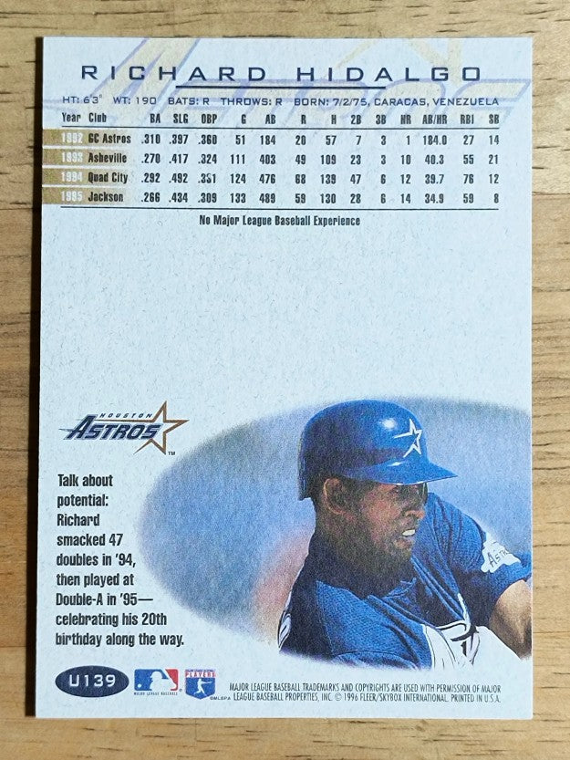 1996 Fleer Update #U139 Richard Hidalgo