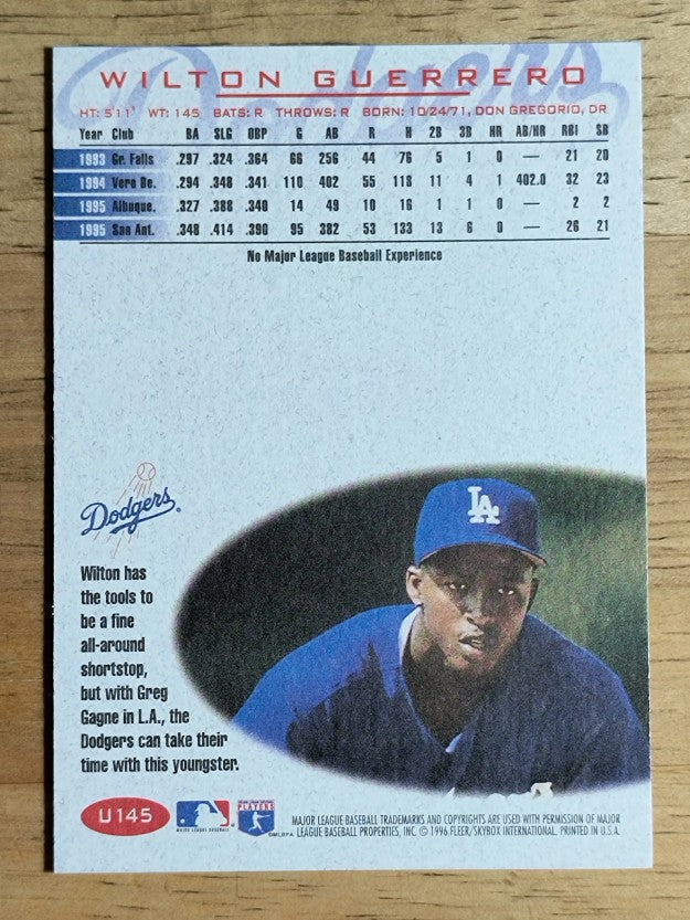 1996 Fleer Update #U145 Wilton Guerrero RC