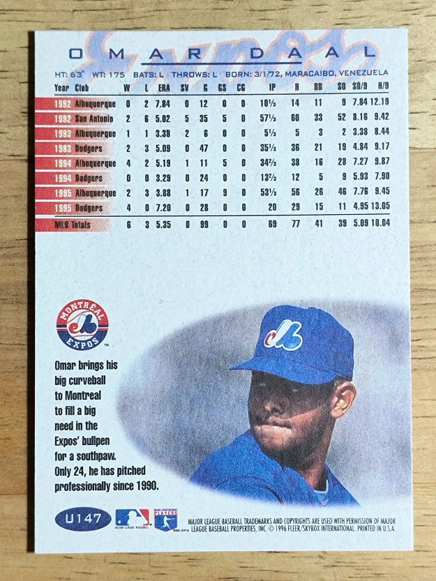 1996 Fleer Update #U147 Omar Daal