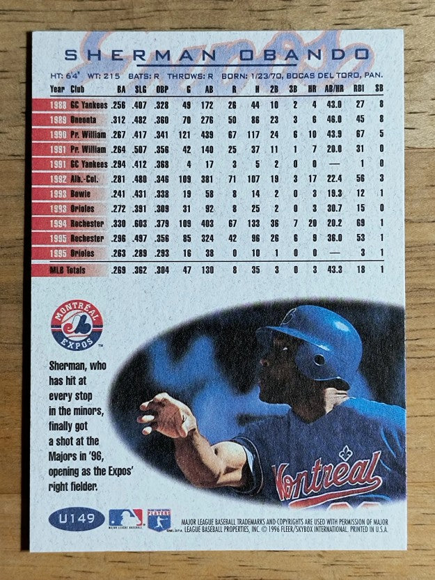 1996 Fleer Update #U149 Sherman Obando