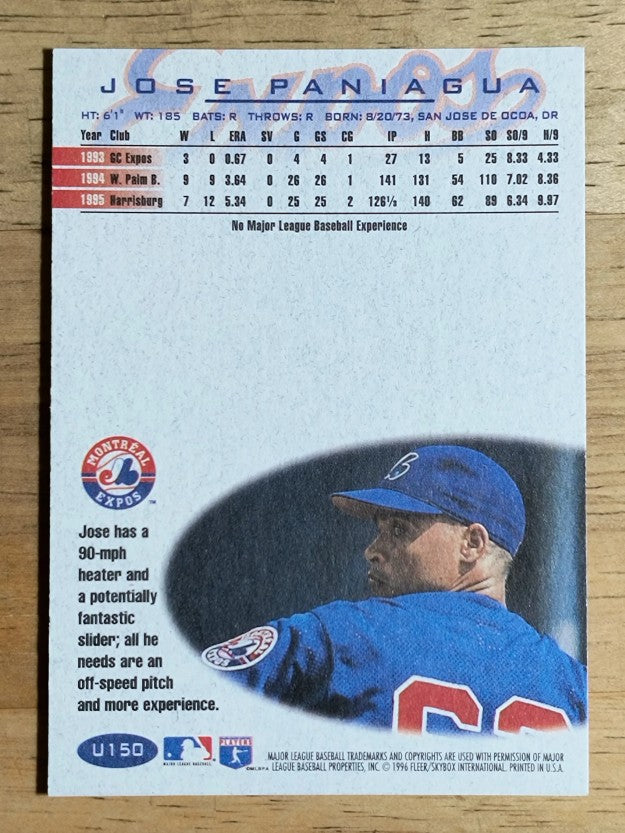 1996 Fleer Update #U150 Jose Paniagua