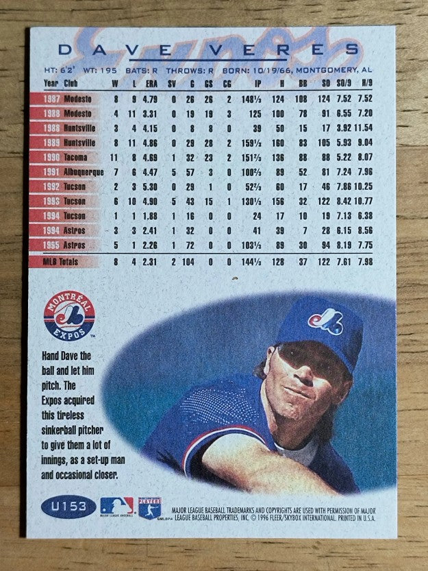1996 Fleer Update #U153 Dave Veres