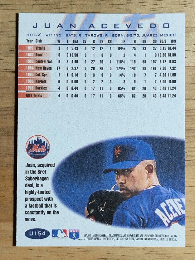 1996 Fleer Update #U154 Juan Acevedo