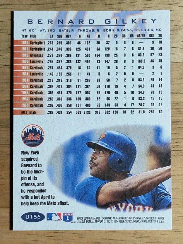1996 Fleer Update #U156 Bernard Gilkey