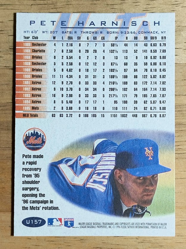1996 Fleer Update #U157 Pete Harnisch