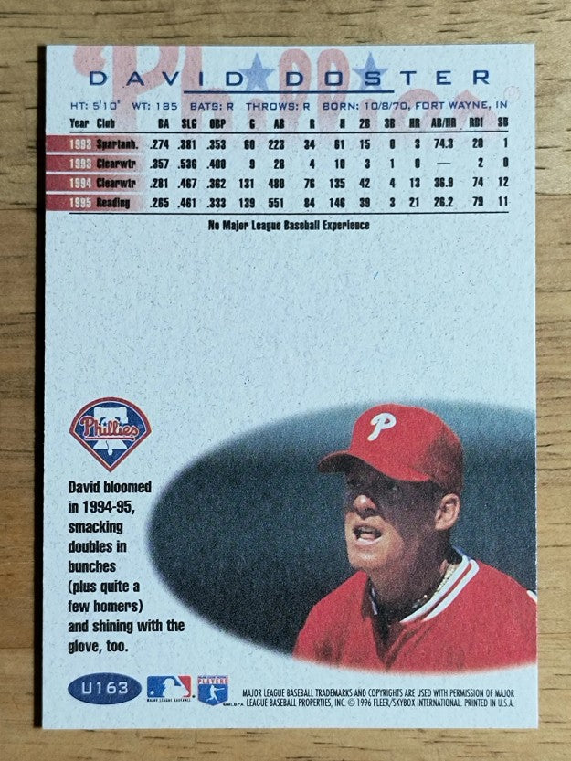 1996 Fleer Update #U163 David Doster RC