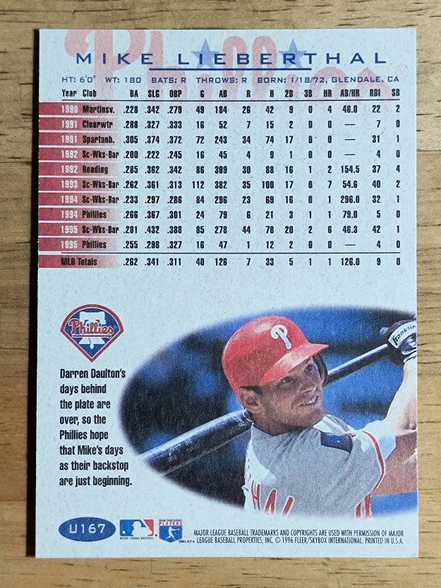 1996 Fleer Update #U167 Mike Lieberthal