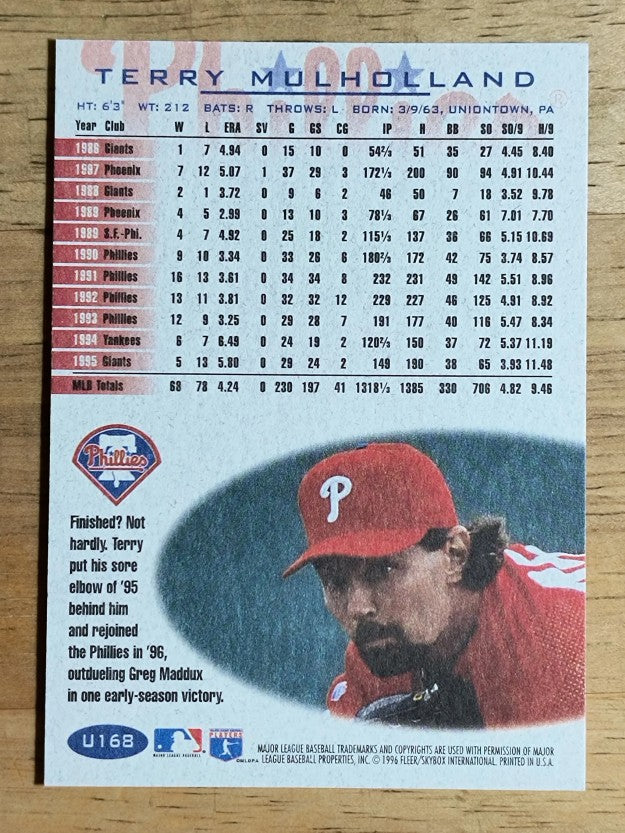 1996 Fleer Update #U168 Terry Mulholland