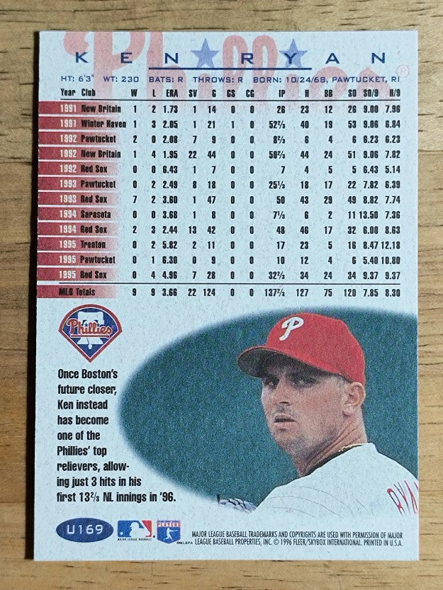 1996 Fleer Update #U169 Ken Ryan