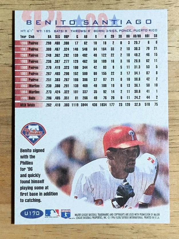 1996 Fleer Update #U170 Benito Santiago