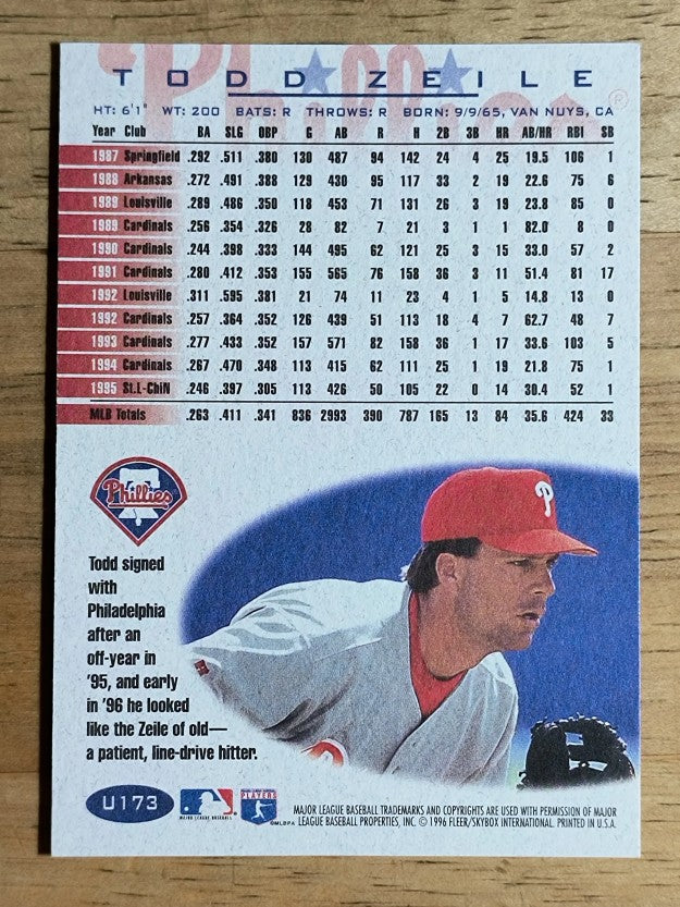 1996 Fleer Update #U173 Todd Zeile