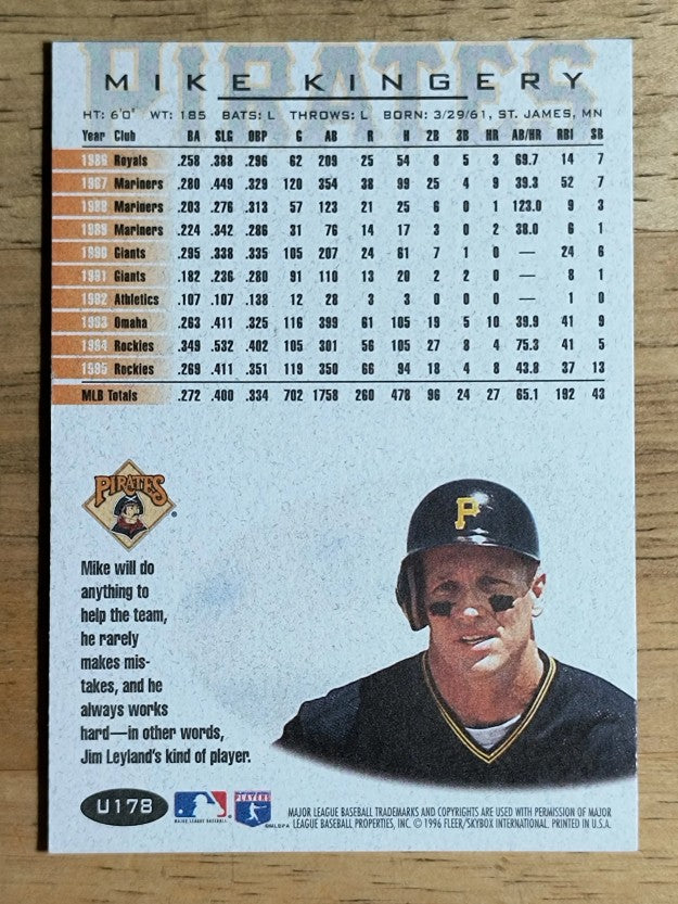 1996 Fleer Update #U178 Mike Kingery
