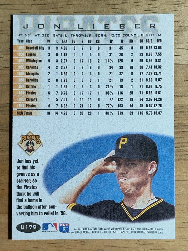 1996 Fleer Update #U179 Jon Lieber