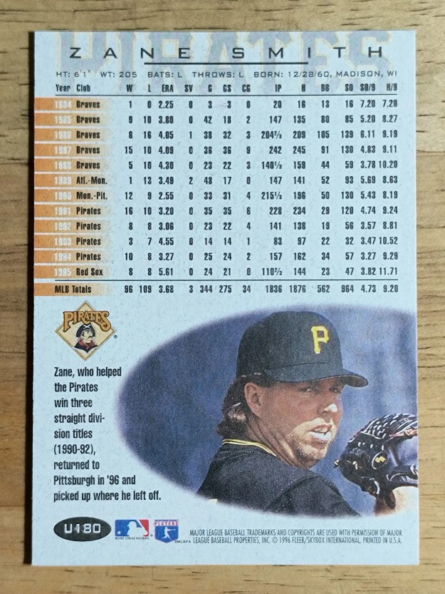 1996 Fleer Update #U180 Zane Smith