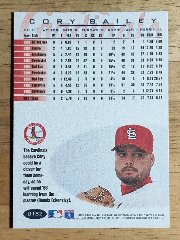 1996 Fleer Update #U182 Cory Bailey