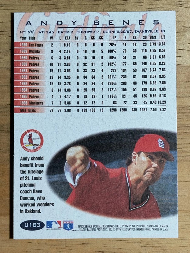 1996 Fleer Update #U183 Andy Benes