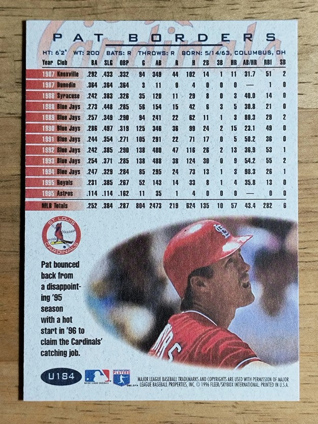 1996 Fleer Update #U184 Pat Borders