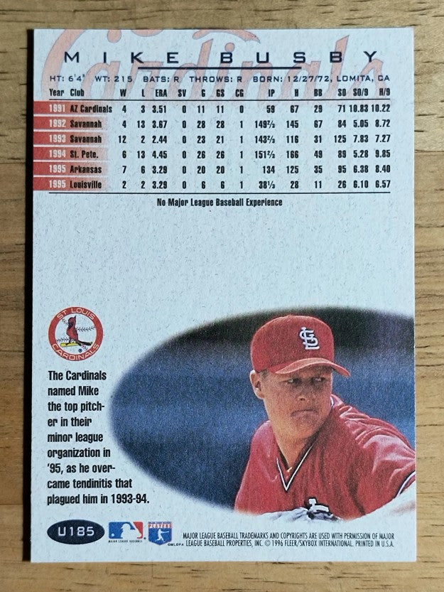 1996 Fleer Update #U185 Mike Busby RC