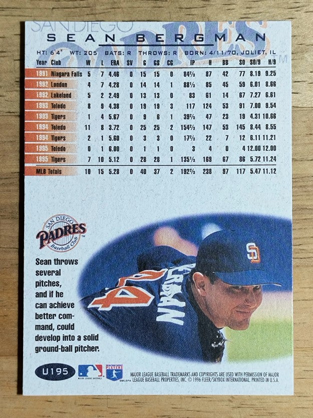1996 Fleer Update #U195 Sean Bergman