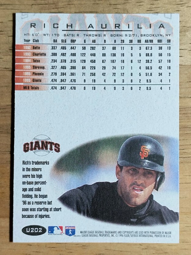 1996 Fleer Update #U202 Rich Aurilia RC
