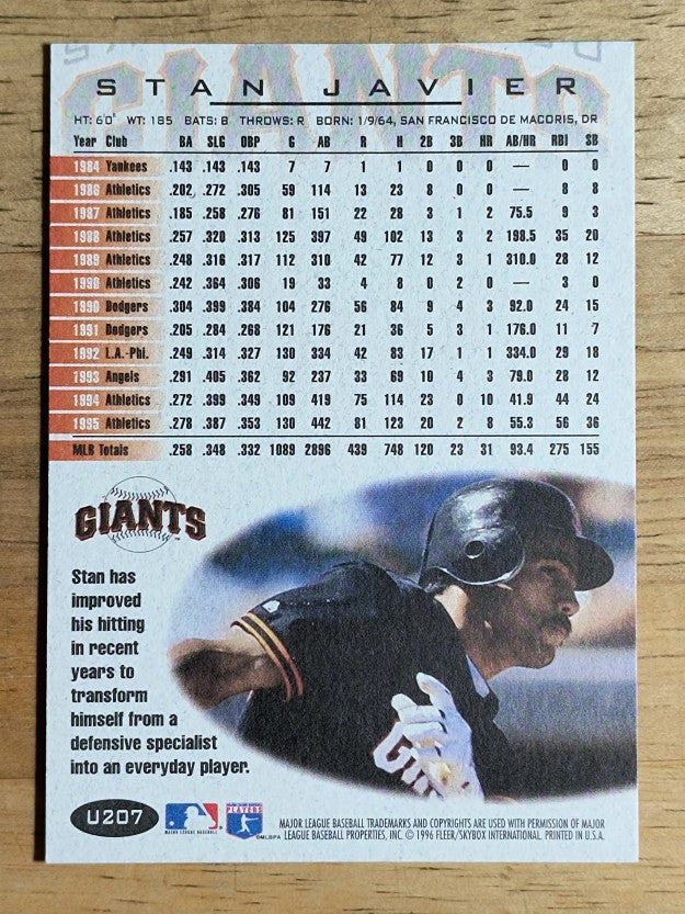 1996 Fleer Update #U207 Stan Javier