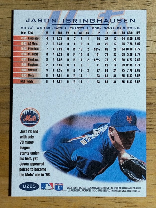 1996 Fleer Update #U225 Jason Isringhausen ENC