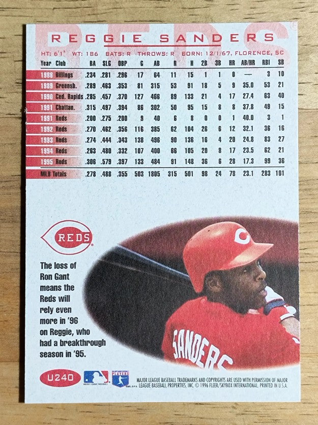 1996 Fleer Update #U240 Reggie Sanders ENC