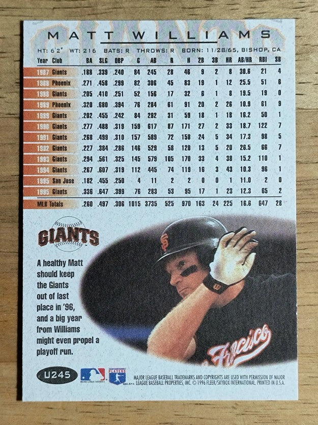 1996 Fleer Update #U245 Matt Williams ENC
