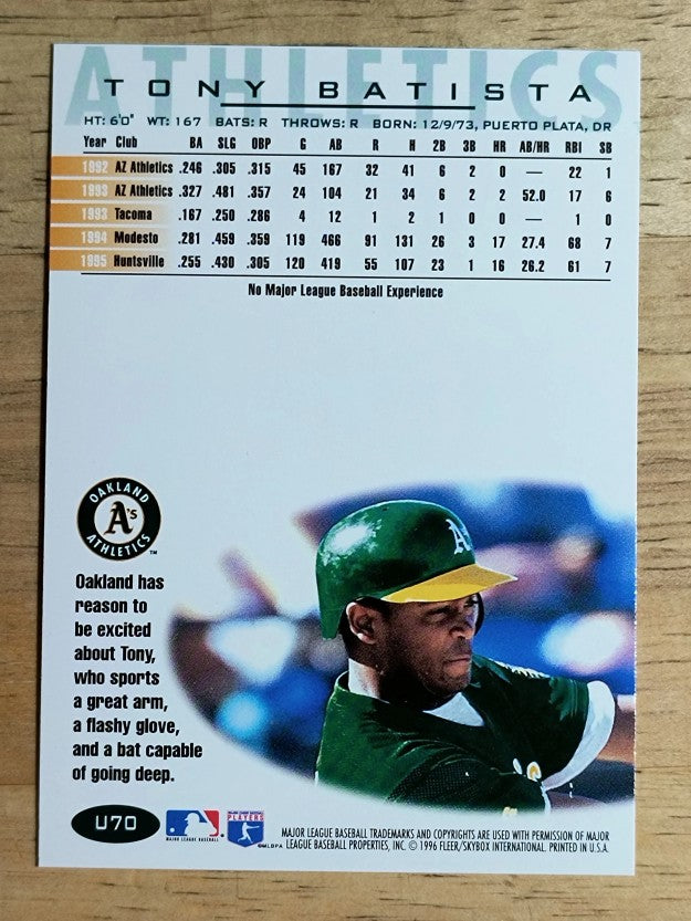 1996 Fleer Update Tiffany #U70 Tony Batista