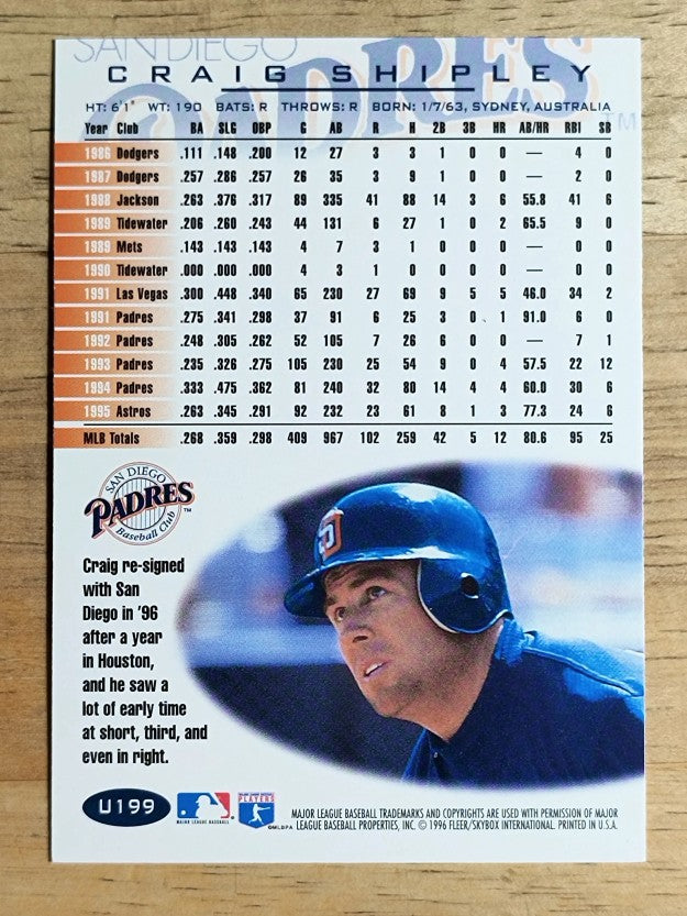 1996 Fleer Update Tiffany #U199 Craig Shipley