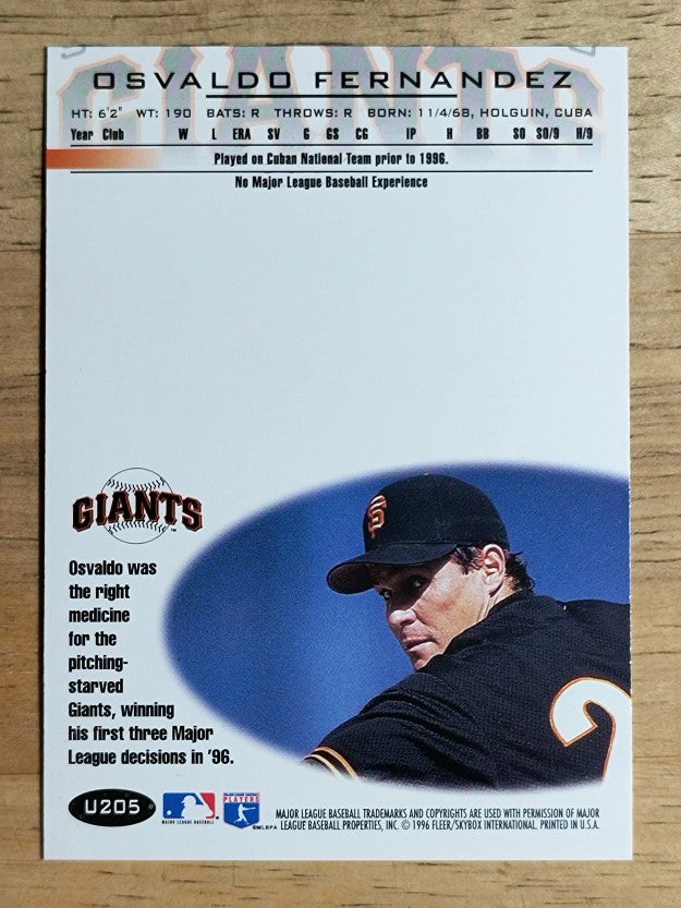 1996 Fleer Update Tiffany #U205 Osvaldo Fernandez