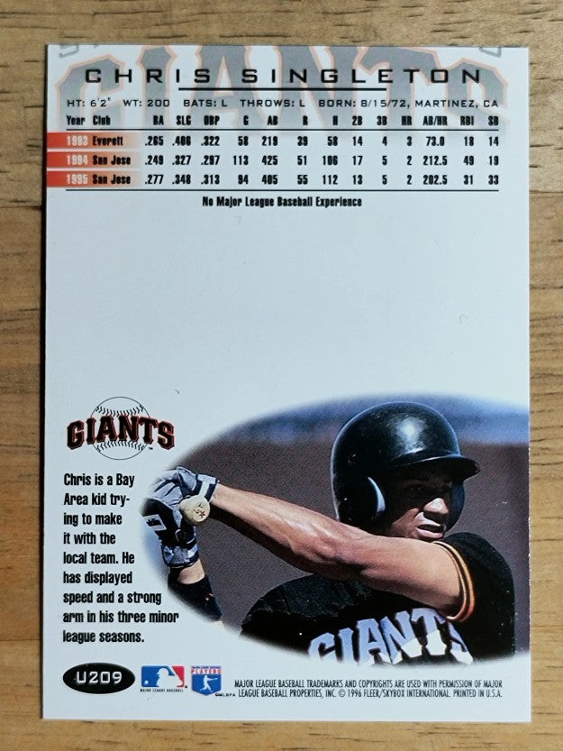 1996 Fleer Update Tiffany #U209 Chris Singleton