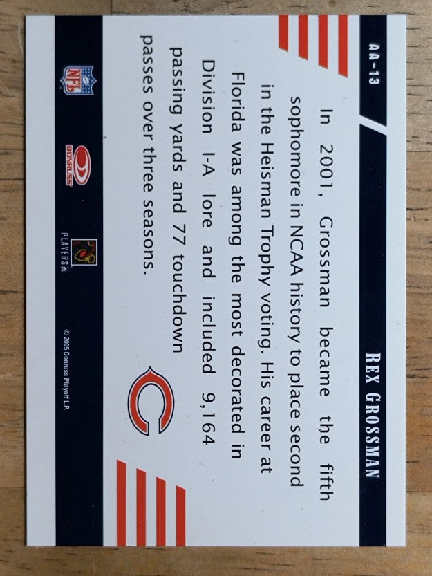 2005 Zenith Aerial Assault Silver #AA13 Rex Grossman