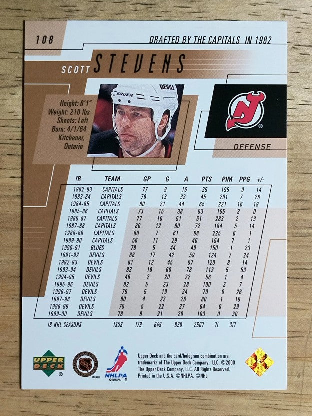 2000-01 Upper Deck #108 Scott Stevens