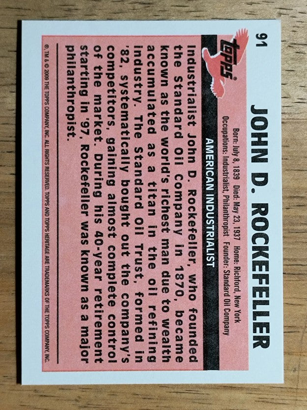 2009 Topps American Heritage #91 John D. Rockefeller