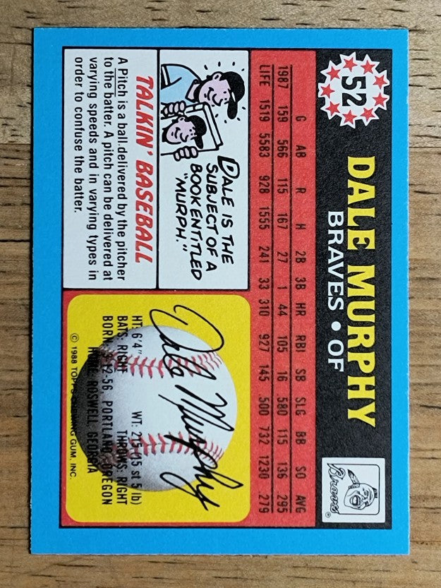 1988 Topps UK Minis #52 Dale Murphy