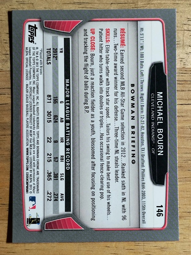 2013 Bowman Chrome #146 Michael Bourn