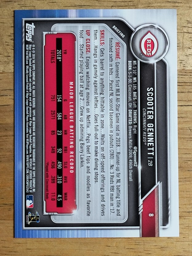 2019 Bowman #8 Scooter Gennett