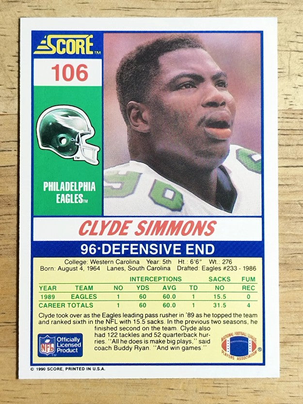 1990 Score #106 Clyde Simmons