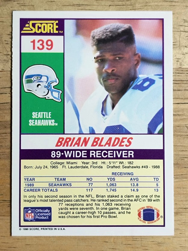 1990 Score #139 Brian Blades