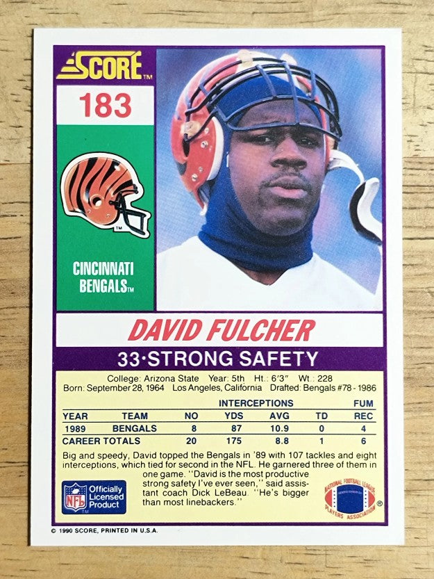 1990 Score #183 David Fulcher